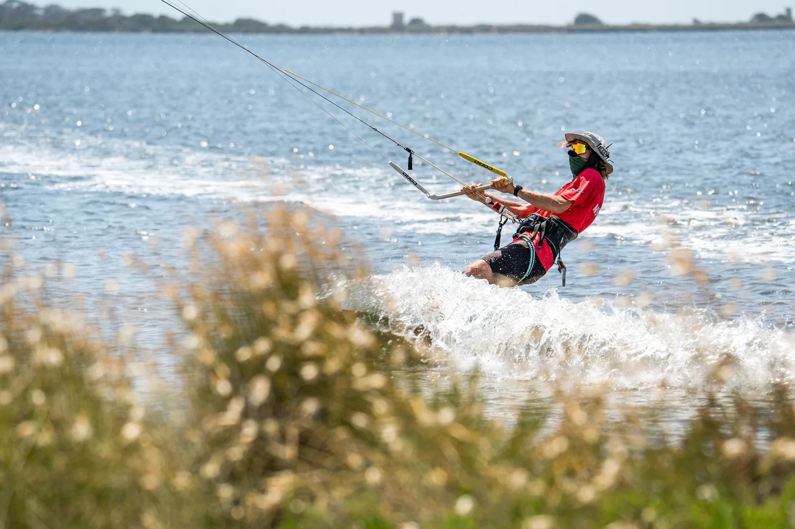 Wojciech Stopa kitesurfing in the Lo Stagnone lagoon