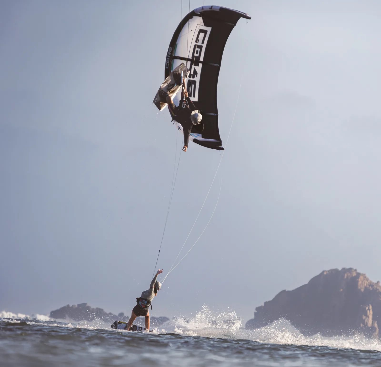 Wojciech Stopa practising kitesurfing jumps in Vietnam